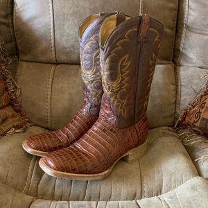 Ostrich print square toe